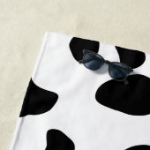 Serviette De Plage Impression De Vache, Spots De Vache, Noir Et Blanc (En situation)
