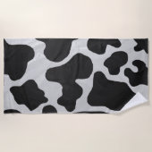 Serviette De Plage Impression de vaches Points noirs sur blanc (Devant)