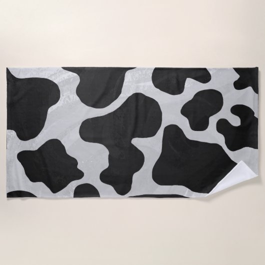 Serviette De Plage Impression de vaches Points noirs sur blanc (Devant)
