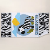 Serviette De Plage Impression de zèbre fantaisiste influencée par la  (Devant)