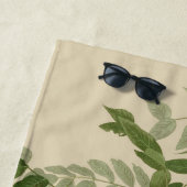 Serviette De Plage Impression d'oiseau Grackle violet d'Audubon Botan (En situation)