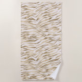 Serviette De Plage Impression Gold Zebra (Devant)