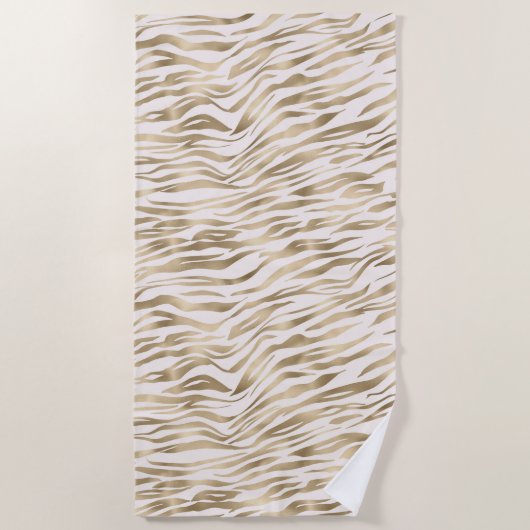Serviette De Plage Impression Gold Zebra (Devant)