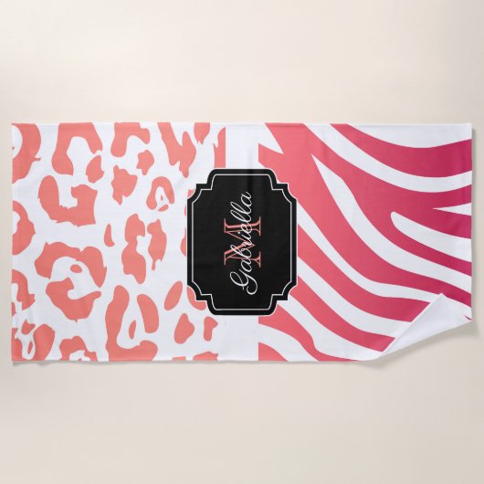 Serviette De Plage Impression Lepard / Impression Zebra (Devant)