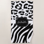 Serviette De Plage Impression Lepard / Impression Zebra (Devant)