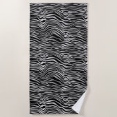 Serviette De Plage Impression noire en argent (Devant)