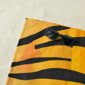 Serviette De Plage Impression tigre avec orange (En situation)