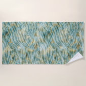Serviette De Plage Impression turquoise Gold Zebra (Devant)