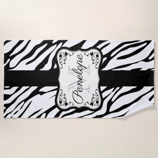 Serviette De Plage Impression Zebra (Devant)