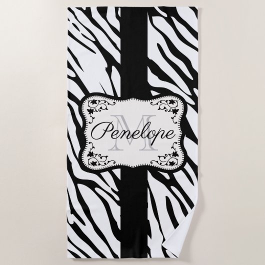 Serviette De Plage Impression Zebra (Devant)