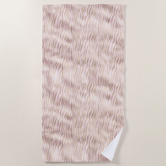 Serviette De Plage Impression Zebra Gold (Devant)