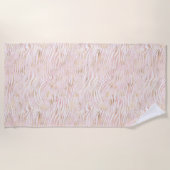 Serviette De Plage Impression Zebra Gold de Glam rose (Devant)