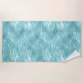 Serviette De Plage Impression Zebra Mint Glitzy (Devant)