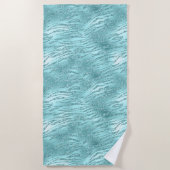 Serviette De Plage Impression Zebra Mint Glitzy (Devant)