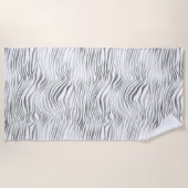 Serviette De Plage Impression Zèbre blanc argenté (Devant)