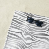 Serviette De Plage Impression Zèbre blanc argenté (En situation)