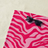 Serviette De Plage Impression Zèbre rose (En situation)