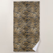 Serviette De Plage Imprimante Black Glitzy Sparkle Zebra (Devant)
