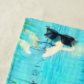 Serviette De Plage imprimé d'aigrettes enneigées (En situation)