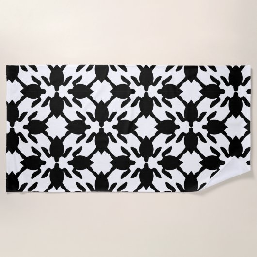 Serviette De Plage imprimé hawaïen Modern Honu ( tortue de mer ) Moti (Devant)