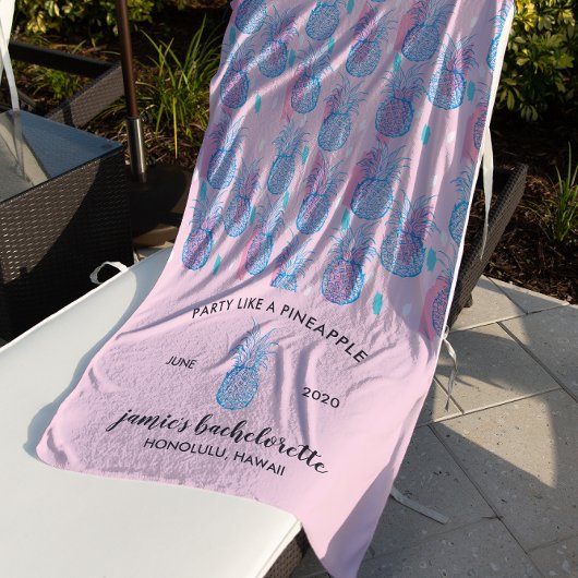 Serviette De Plage Imprimé Tropical de Ananas Week-end Enterrement de
