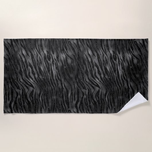 Serviette De Plage Imprimer Zebra noir (Devant)