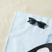 Serviette De Plage Incroyable Orques d'aquarelle noire et blanche (En situation)
