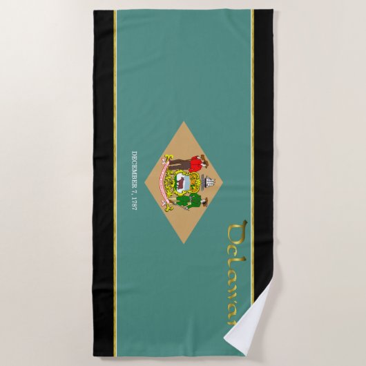 Serviette De Plage Indicateur du Delaware (Devant)