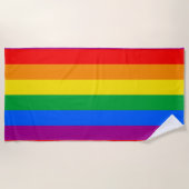Serviette De Plage Indicateur Gay pride traditionnel (Devant)