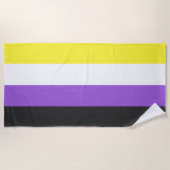 Serviette De Plage Indicateur Pride non binaire (Devant)