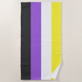 Serviette De Plage Indicateur Pride non binaire (Devant)