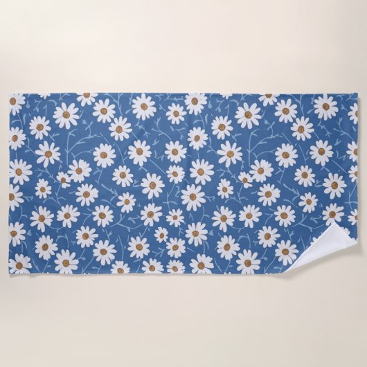 Serviette De Plage Indigo Dream Daisies (Devant)