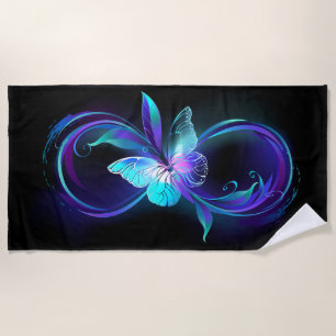 Serviette De Plage Infinité brillante avec papillon magique
