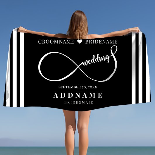 Serviette De Plage Infinité personnalisée Mariage Favoriser Cadeau Ca
