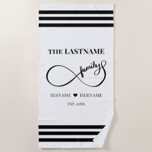 Serviette De Plage Infinity Personalized Family Name and Est. Date