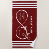 Serviette De Plage Infinity Personalized Family Name and Est. Date (Devant)