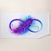 Serviette De Plage Infinity with purple feather (Devant)