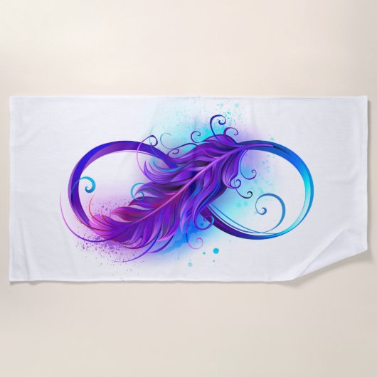 Serviette De Plage Infinity with purple feather (Devant)