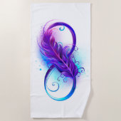Serviette De Plage Infinity with purple feather (Devant)