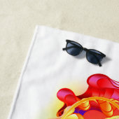 Serviette De Plage Infinity with Rainbow Jellyfish (En situation)