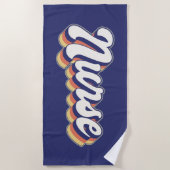 Serviette De Plage Infirmière Bold Retro Blue Beach Towel (Devant)