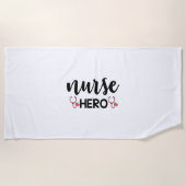 Serviette De Plage Infirmière Cadeau Infirmière Hero (Devant)