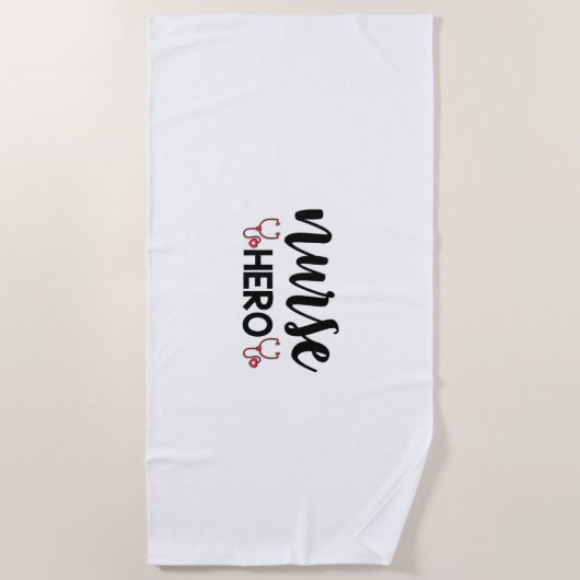 Serviette De Plage Infirmière Cadeau Infirmière Hero (Devant)