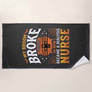 Serviette De Plage Infirmière de dialyse Halloween Balai Cassa Design