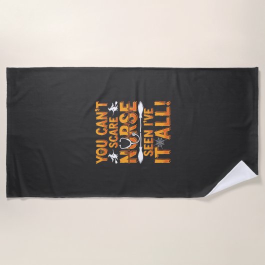 Serviette De Plage Infirmière d'Halloween a tout vu Design_1 (Devant)