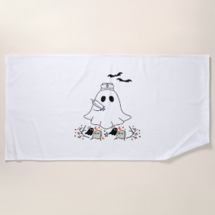 Serviette De Plage Infirmière Ghost mignonne Halloween Design T-shirt
