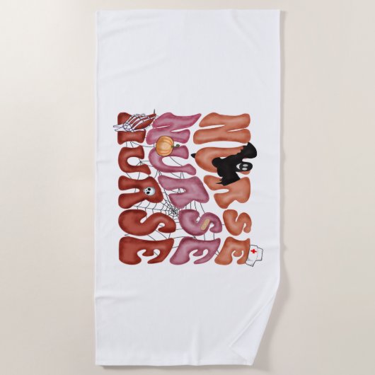 Serviette De Plage Infirmière Halloween (Devant)