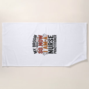 Serviette De Plage Infirmière Halloween balai cassé conception vintag