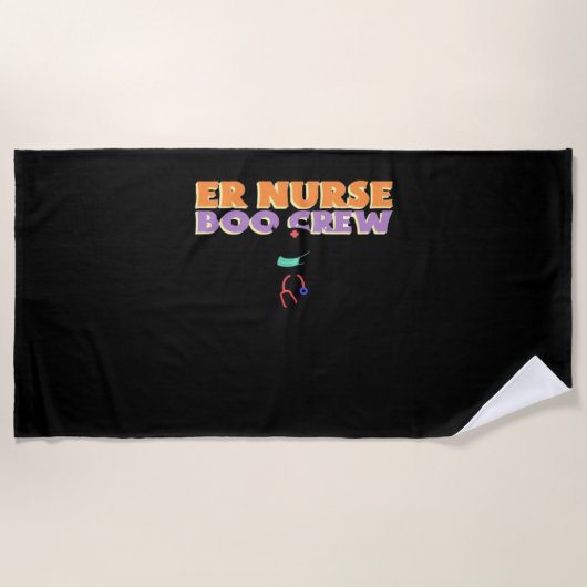 Serviette De Plage infirmière infirmière Boo Crew Urgence infirmière (Devant)