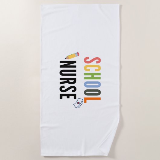 Serviette De Plage Infirmière scolaire (Devant)